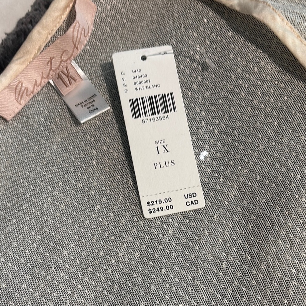 ANTHROPOLOGIE Shimmering Cream Sheer Cover-Up Sequin Robe - Picture 3 of 4